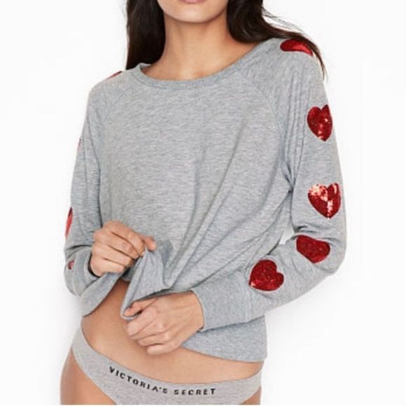 Victoria’s Secret Red Bling heart HTF outfit set M - Picture 3 of 12